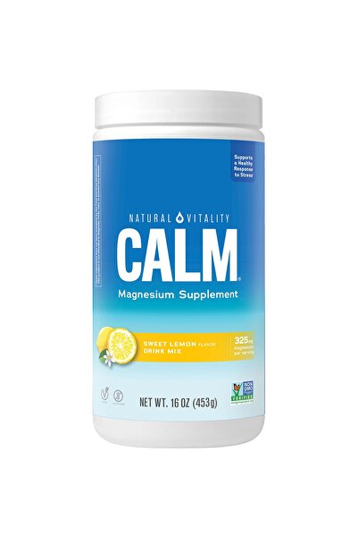 Natural Vitality Calm Magnesium Supplement, Anti-Stress Drink Mix, Vegan, Gluten-Free, Sweet Lemon, 16 oz