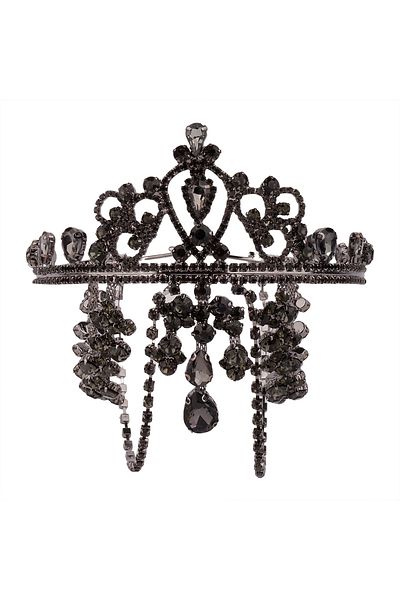 Hayalperest boncuk Anthracite Traditional Sultan Crown - Hürrem Model Gelincevi Crown