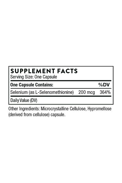 Thorne Selenium - 200 mcg Selenium Supplement for Antioxidant Support - 60 Capsules