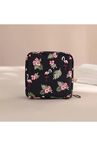 Hobi Kafe Flamingo Zippered Women's Pad Storage Bag-Wallet