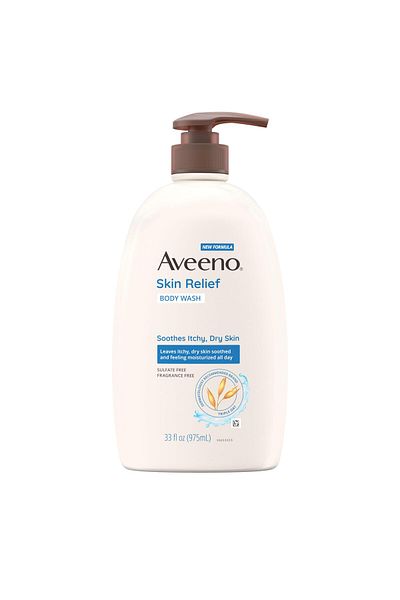 AVEENO Skin Relief Fragrance-Free Body Wash, Triple Oat Formula, Sensitive Skin, 33 fl. oz