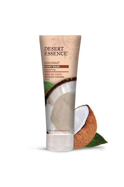 Desert Essence Coconut Body Wash with Jojoba Oil, Organic Coconut Oil, Shea Butter - Vegan, Cruelty-Free - 8 oz