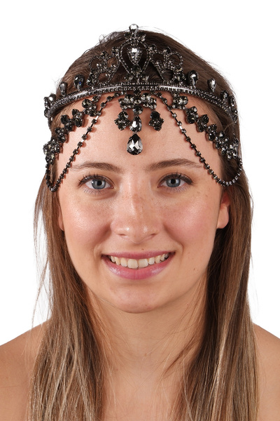 Hayalperest boncuk Anthracite Traditional Sultan Crown - Hürrem Model Gelincevi Crown