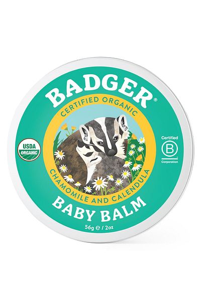 Badger Organic Calendula Baby Balm for Diaper Rash, Cradle Cap & Dry Skin, 100% Organic, 2 oz Tin