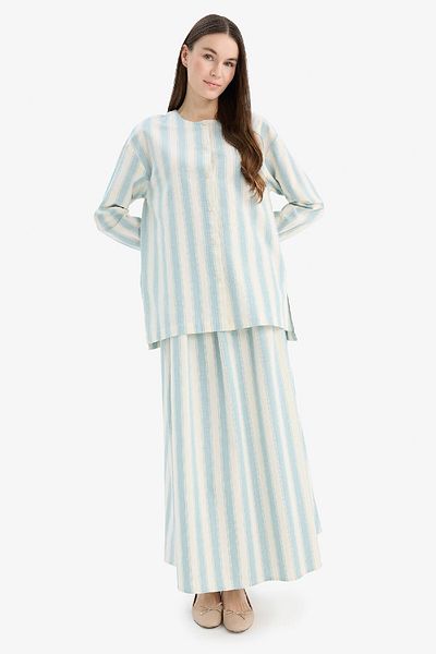 DeFacto A-Line Striped Linen Blend Maxi Skirt E4566Ax25Sp
