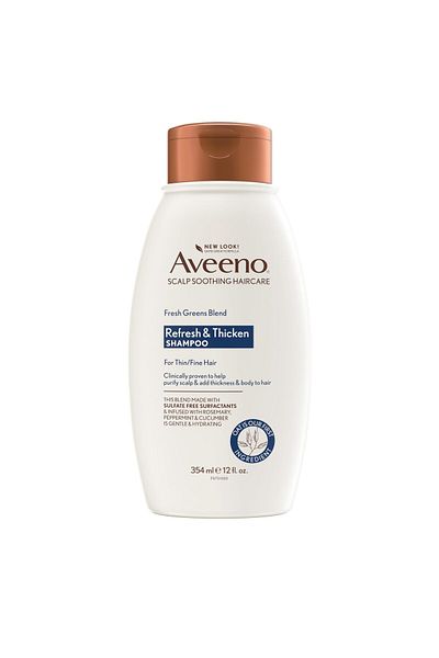 AVEENO Fresh Greens Blend Natural Volumizing Shampoo, Cucumber, Rosemary, for Fine Hair, 12 fl oz
