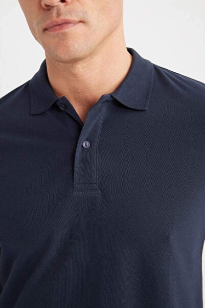 DeFacto %100 Pamuk Regular Fit Polo Yaka Kısa Kollu Basic Düz Pike Kumaş Tişört C1293ax25sp