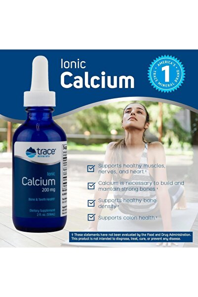 Trace Minerals Ionic Calcium - Supports Bone, Dental, Nerve Health - Aids Absorption - 2 fl oz (48 Servings)