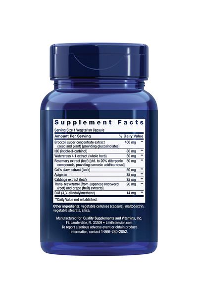 Life Extension Triple Action Cruciferous Extract & Resveratrol, Cellular Protection, 60 Capsules