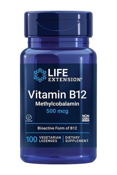 Life Extension Vitamin B12 Methylcobalamin 500mcg - Energy & Brain Health - Sugar-Free Veggie Lozenges - 100ct