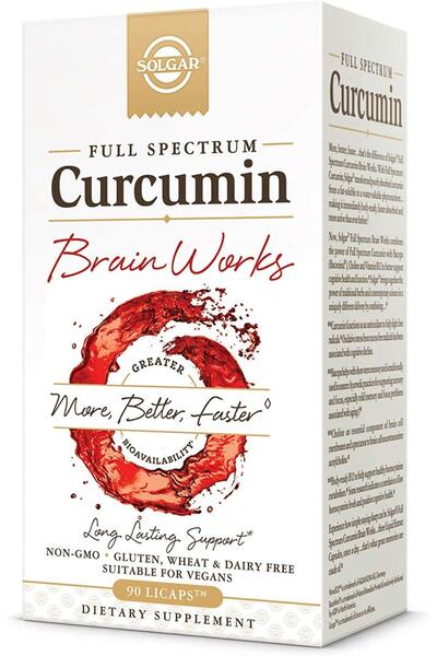Solgar Full Spectrum Curcumin 90 Licaps - Supports Memory & Cognitive Health - Vegan, Non-GMO
