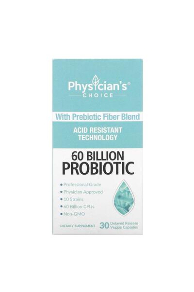 Physician's Choice , 60 مليار بروبيوتيك، 30 كبسولة نباتية ذات إطلاق مطول