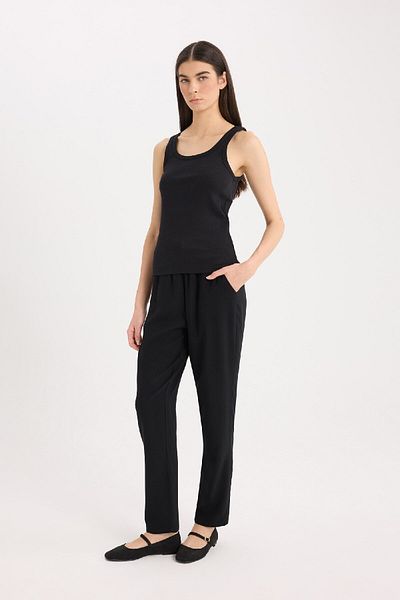 DeFacto Harem Belmando Fabric Trousers with Pockets Regular Waist Basic Straight Leg L3164Az25Sm