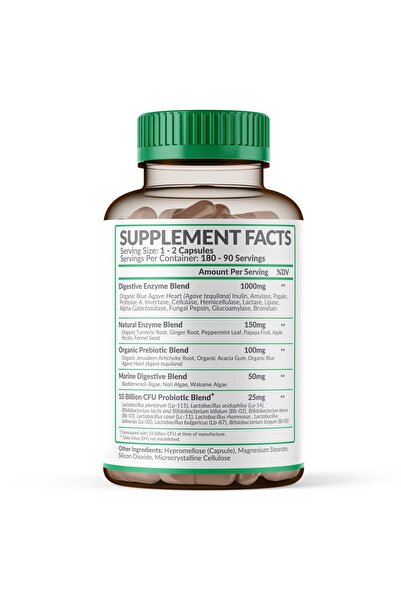 Wholesome Wellness Digestive Enzymes 1000MG with Prebiotics & Probiotics, 180 Vegan Capsules, 3-6 Month Supply