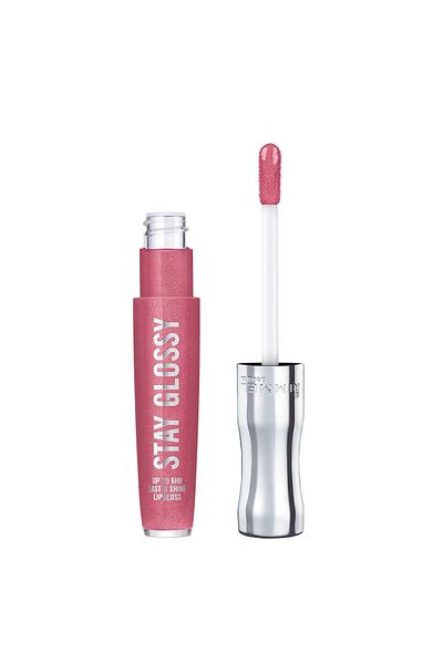 Rimmel Stay Glossy Lip Gloss - Non-Sticky, Lightweight, Shine & Color - 160 Stay My Rose, .18oz