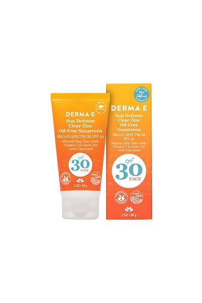 DERMA E Mineral Sunscreen SPF 30 Face – Broad Spectrum, Hypoallergenic, Fragrance Free, 2 Oz
