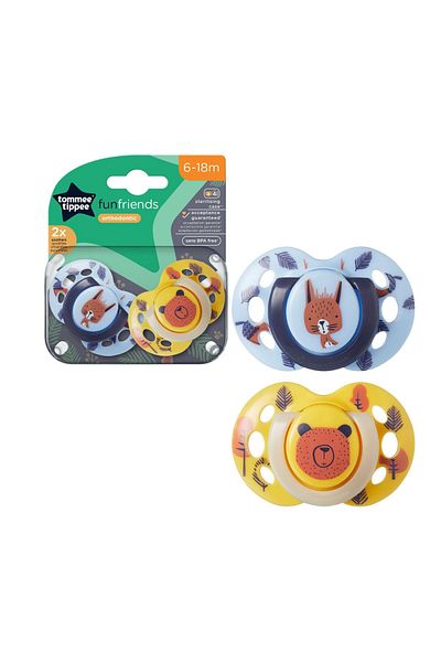 tommee tippee Yalancı Emzik Fun Style Tiger-hipopotam | 6-18 Ay, 2 Adet
