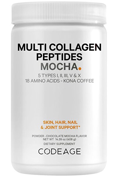 Codeage Multi Collagen Peptides Protein Powder - Chocolate Mocha Coffee - Grass-Fed, Hydrolyzed - 14.39oz
