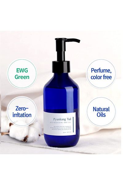 Pyunkang Yul ATO Nourishing Baby Oil - Sweet Almond, Sunflower, Olive Oil - 6.42 Fl oz