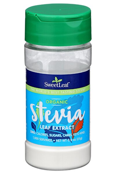 SweetLeaf مسحوق ستيفيا العضوي - خالي من السعرات الحرارية، خالي من السكر، كيتو، خالي من الجلوتين - 0.9 أونصة