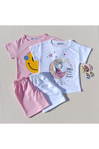 siyalife Girl's 2-Piece T-Shirt and Shorts Set