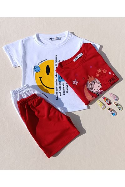 siyalife Girl's 2-Piece T-Shirt and Shorts Set