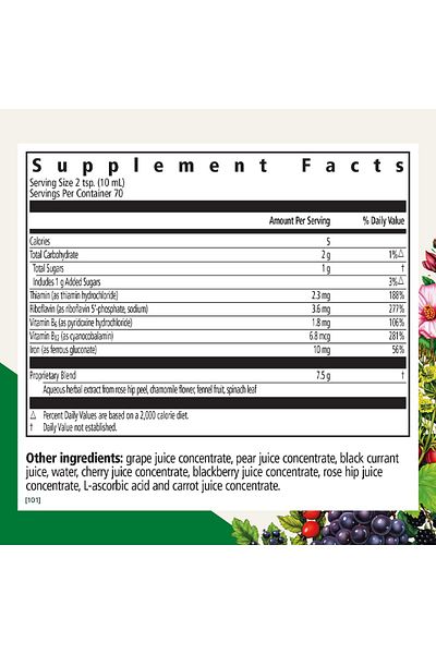 Floradix Floravital Liquid Iron & Vitamins - Vegan, Gluten-Free, Non-GMO Energy Support - 23 fl oz