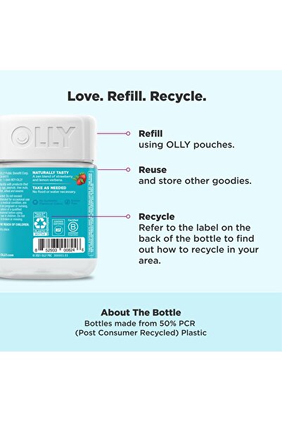 OLLY Goodbye Stress Gummy, GABA, L-Theanine, Lemon Balm, Stress Relief Supplement, Berry - 42 Count