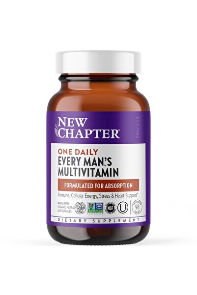 New Chapter Men's Daily Multivitamin for Immune, Energy, Heart & Stress - Org...