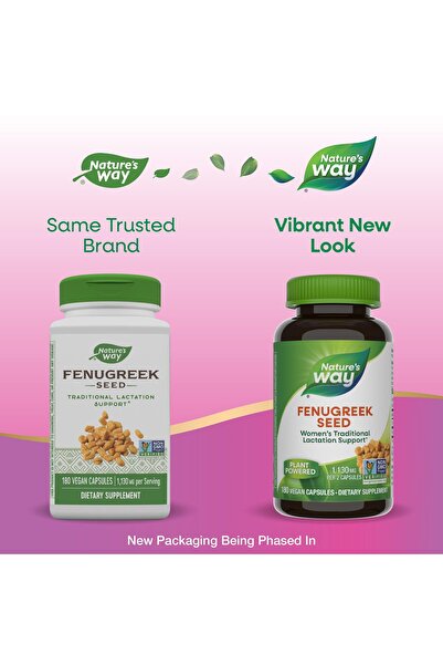 Nature's Way Fenugreek Seed, Lactation Support, Non-GMO, Vegan, 180 Capsules