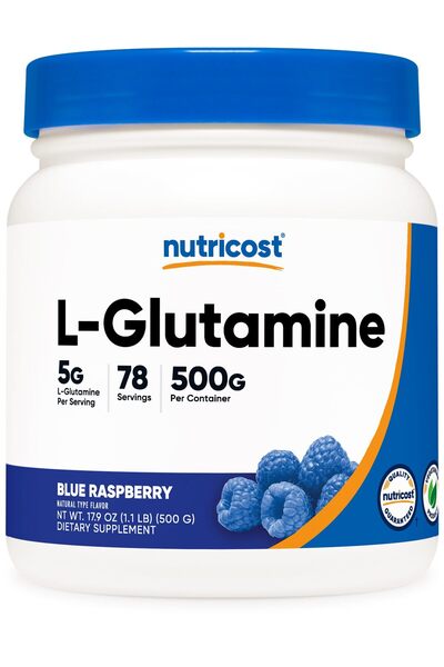Nutricost مسحوق الجلوتامين (500 جرام) (التوت الأزرق)