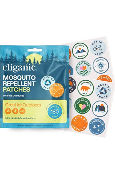 Cliganic ملصقات طاردة للبعوض (عبوة من 180 قطعة) - لاصقات خالية من مادة DEET، ...