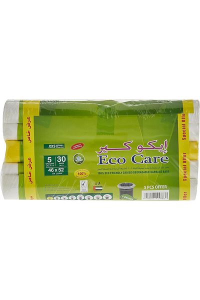 Eco Care Garbage Bag Roll, 30 Count, 5 Gallon 46X52X5 ( Assorted )