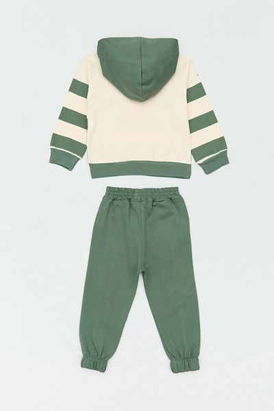 Fulla Moda 100% Cotton Striped Kangaroo Pocket Jogger Set of 2 Boys