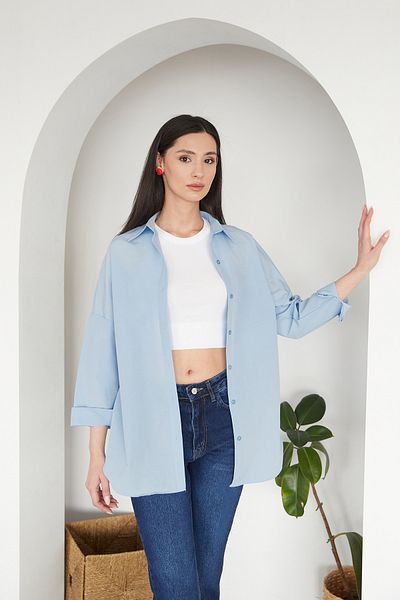 Fulla Moda Βασικό υφασμάτινο πουκάμισο Terikoton