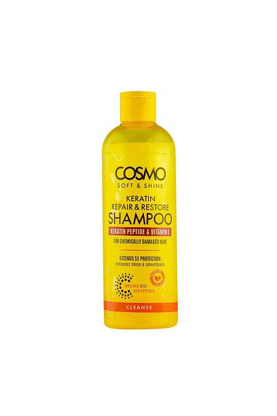 Cosmo Soft & Shine Keratin Shampoo 480ml, Keratin Peptide & Vitamin E