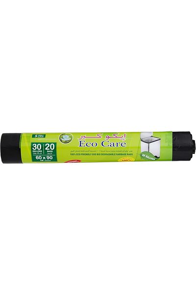 Eco Care Black Garbage Bag Roll, 20S - 60X90X3