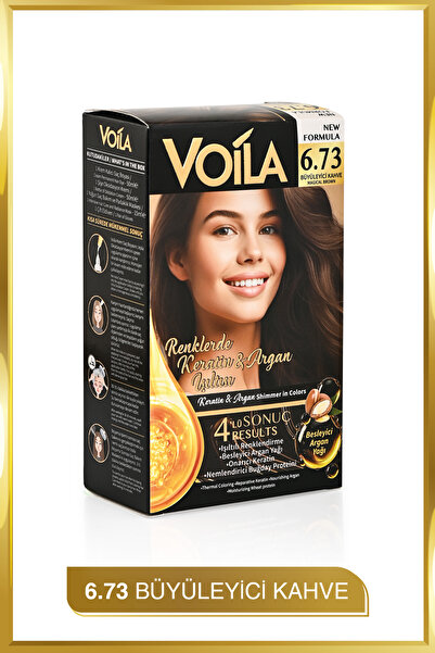 Voila Kadın Besleyici Keratin Kalıcı Büyüleyici Kahve 6.73 Saç Boyası