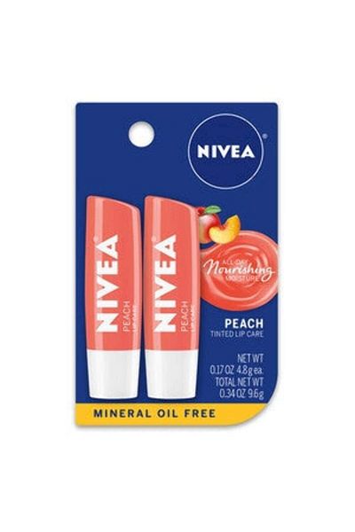 NIVEA Peach Lip Care 0.17 oz / 4.8 g (Pack of 1)