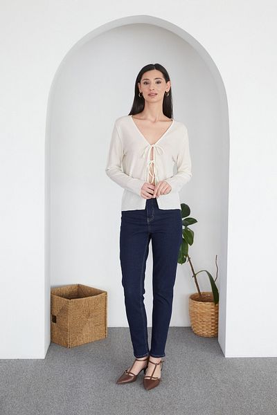 Fulla Moda Жилетка с предна връзка от креп плат
