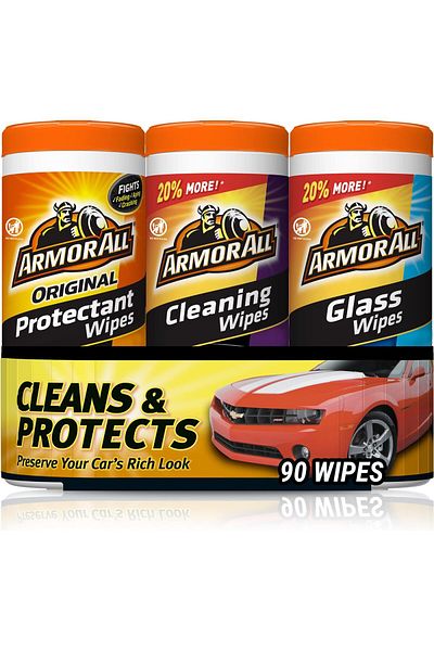 Armor ALL Glass & Cleaning Wipes for Car Interior & Exterior, 30 Count (Pack of 3)