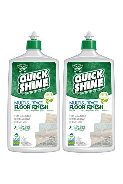 Quick&Shine Multi Surface Floor Finish 27oz, 2Pk | Cleaner & Polish for Hardwood, Laminate, Vinyl, Tile, Stone