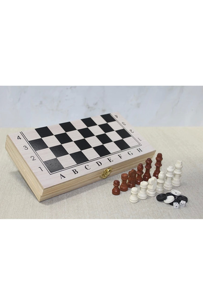 Belle Fusion Wooden box chess backgammon set alk4021