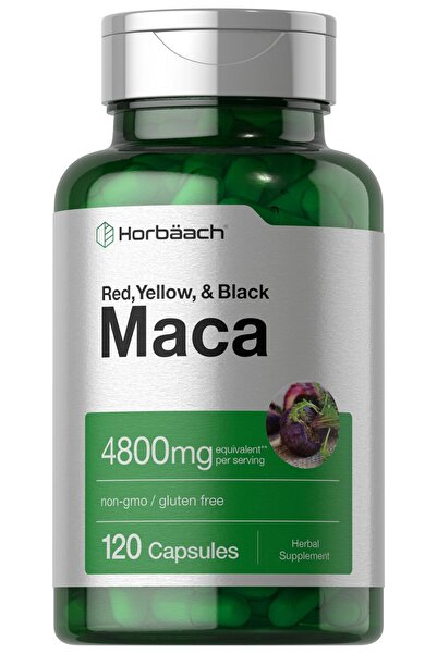 Horbaach كبسولات جذر الماكا للرجال والنساء | 120 حبة | فعالية عالية | خالية م...