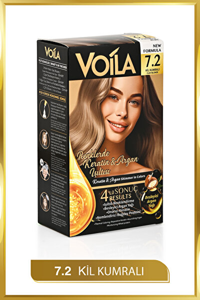 Voila Kadın Besleyici Keratin Kalıcı Kil Kumralı 7.2 Saç Boyası