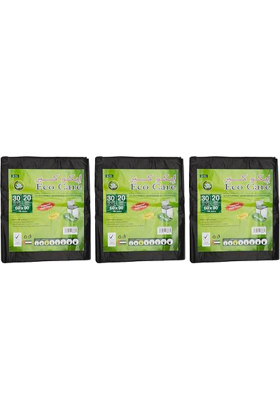 Eco Care Black Garbage Bag Sheet, 20S, 30 Gallon - 60X90X3