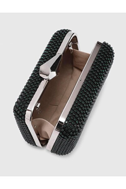 İLVİ Kaisa Kadın Portföy Çanta Yeşil Taşlı