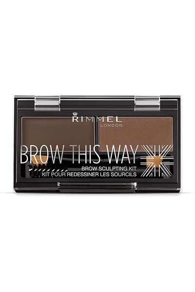 Rimmel Brow This Way Sculpting Kit, Dark Brown, Powder & Wax, Eyebrow Styling Kit