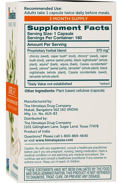 Himalaya LiverCare Herbal Supplement, Liver Cleanse & Support, Vegan, Non-GMO, 375mg, 180 Capsules, 90 Days