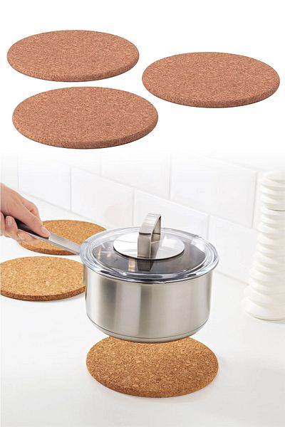 Binbirreyon Cork Trivet Pot Mat 19 cm Set of 3 Ra129